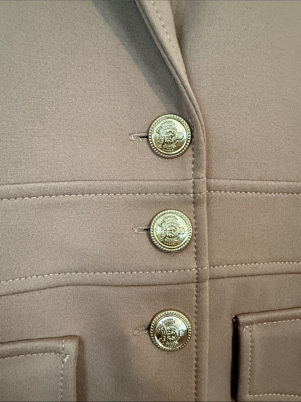 Joie Camel Brown Blazer Jersey with Gold Buttons XL - Picture 3 of 9